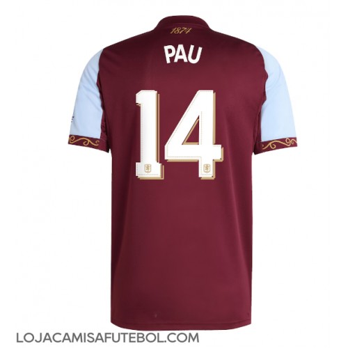 Camisa de Futebol Aston Villa Pau Torres #14 Equipamento Principal 2025-26 Manga Curta